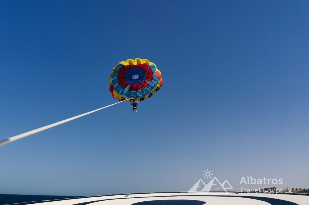 Parasailing in Hurghada (parachute behind the boat)-51