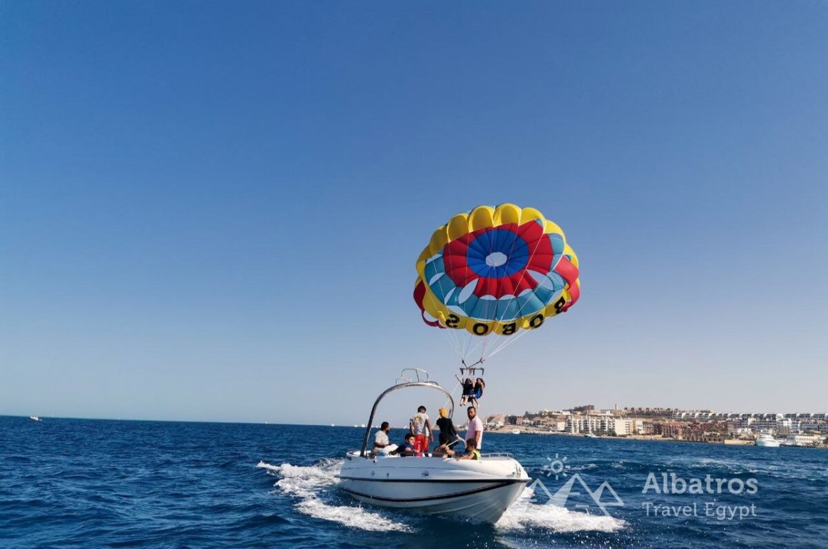 Parasailing in Hurghada (parachute behind the boat)-55