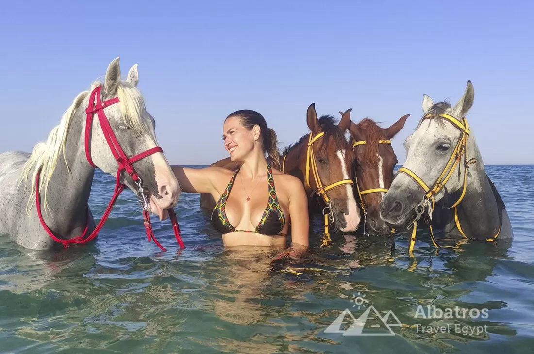 Horseback bathing in the sea + walking tour-25