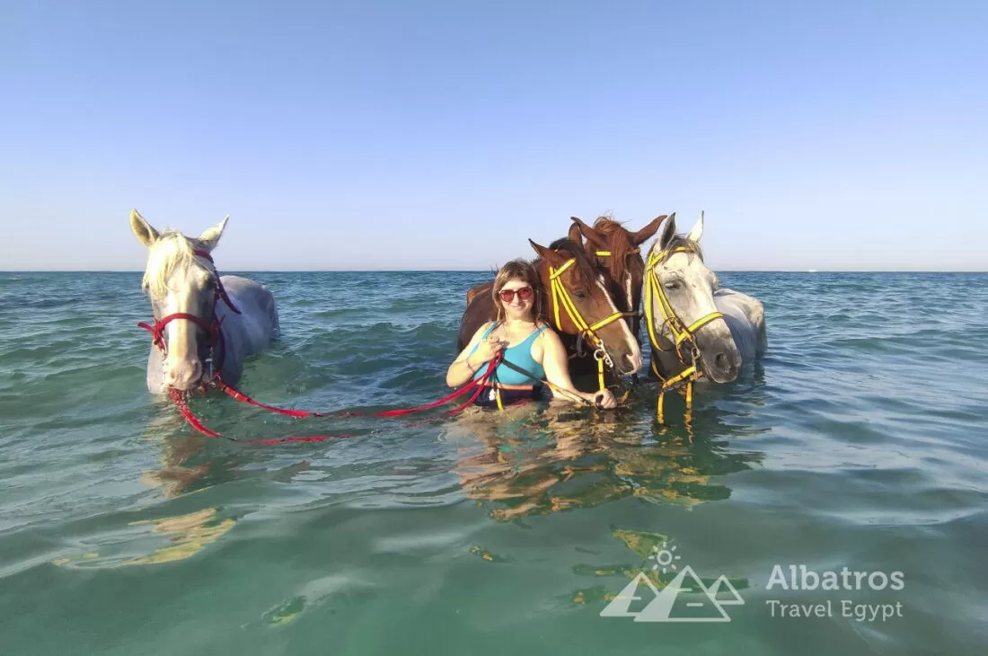 Horseback bathing in the sea + walking tour-46